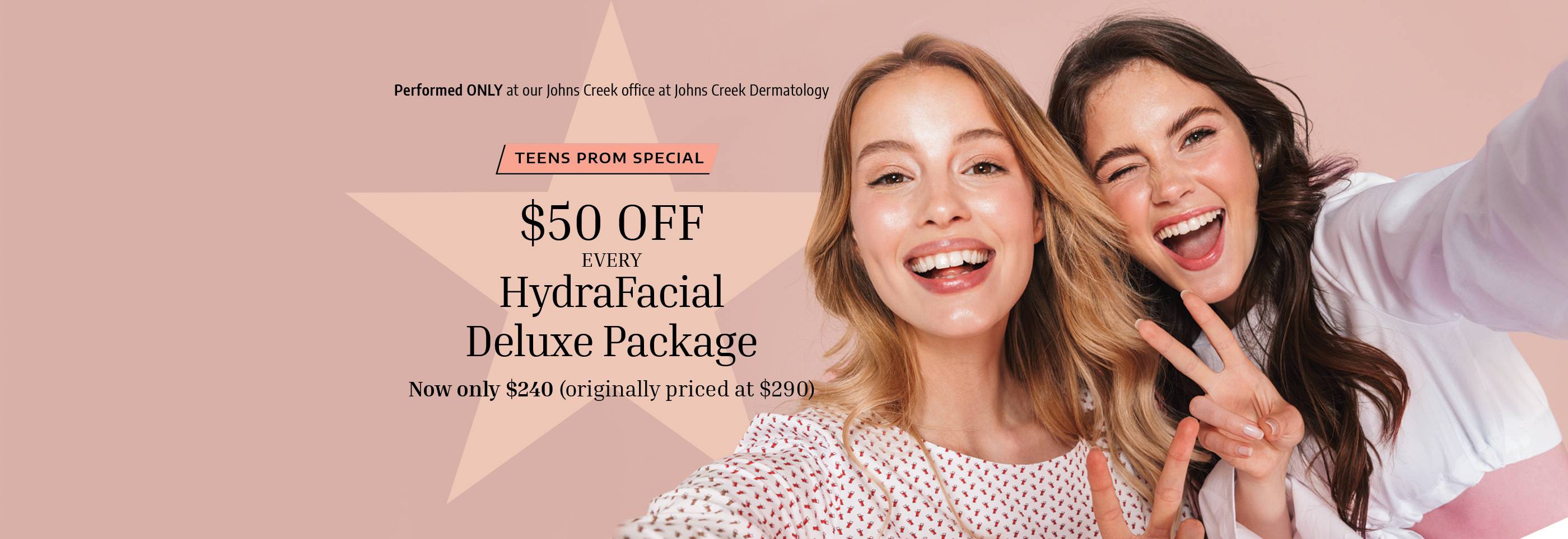  Confident women with radiant, healthy skin standing together — showcasing a limited-time discount on a cosmetic treatment offer at Springs Dermatology MD.  